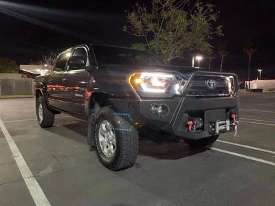 AlphaRex 12-15 Toyota Tacoma PRO-Series Halogen Projector Headlights Black