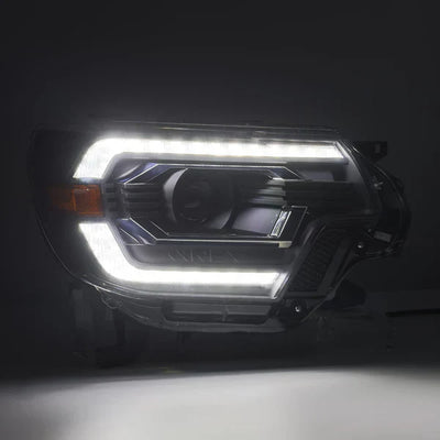 AlphaRex 12-15 Toyota Tacoma PRO-Series Halogen Projector Headlights Black