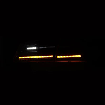 AlphaRex 12-21 Tesla Model S LUXX-Series LED Tail Lights Alpha-Black (With Black Trunk Center Piece Replacement)