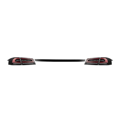 AlphaRex 12-21 Tesla Model S LUXX-Series LED Tail Lights Black Red (With Black Trunk Center Piece Replacement)