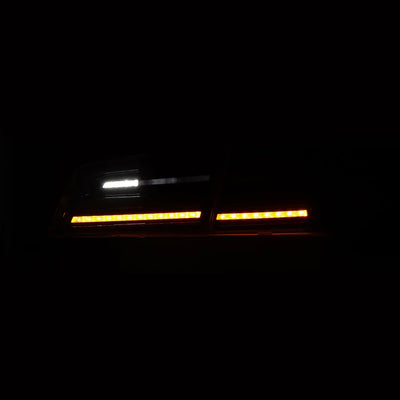 AlphaRex 12-21 Tesla Model S LUXX-Series LED Tail Lights Black Red (With Black Trunk Center Piece Replacement)