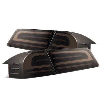 AlphaRex 12-21 Tesla Model S LUXX-Series LED Tail Lights Black Smoke (With Black Trunk Center Piece Replacement)
