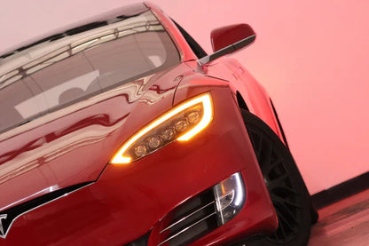 AlphaRex 12-21 Tesla Model S NOVA-Series LED Projector Headlights Black