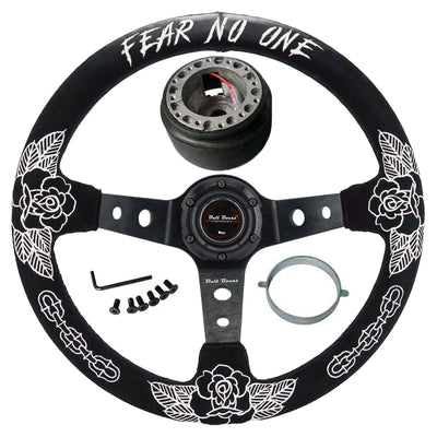BW Rose Steering Wheel + Hub Adapter Kit For 96-06 Civic Prelude, S2000, Accord, RSX