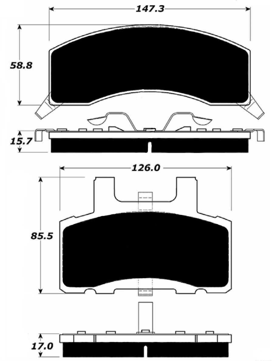 Porterfield Brake Pads for 1997 CHEVROLET SUBURBAN 2500 4WD 13 x 3 1/2 rear shoe