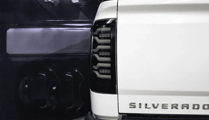 AlphaRex 14-18 Chevrolet Silverado 1500 / 15-19 Silverado 2500HD/3500HD / 15-19 GMC Sierra 3500HD Dually LUXX-Series LED Tail Lights Black