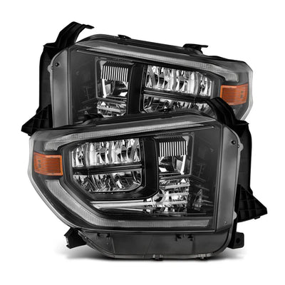 AlphaRex 14-21 Toyota Tundra MK II LUXX-Series LED Crystal Headlights Alpha-Black
