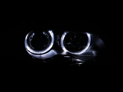 Anzo 2000-2003 BMW 3 Series E46 Projector Headlights w/ Halo Black