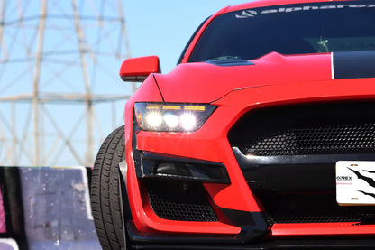 AlphaRex 15-17 Ford Mustang/18-20 Mustang Shelby GT350/GT500 MK II NOVA-Series LED Projector Headlights Alpha-Black