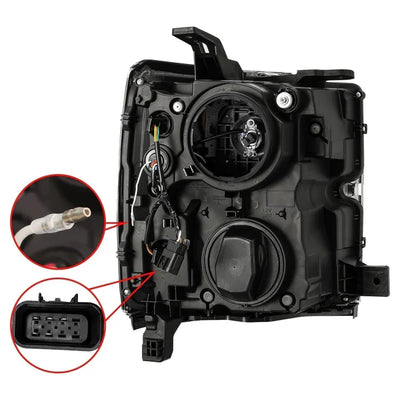 AlphaRex 15-19 Chevrolet Silverado 2500HD/3500HD LUXX-Series LED Projector Headlights Black