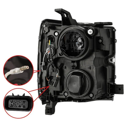 AlphaRex 15-19 Chevrolet Silverado 2500HD/3500HD LUXX-Series LED Projector Headlights Black