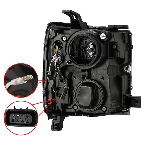 AlphaRex 15-19 Chevrolet Silverado 2500HD/3500HD LUXX-Series LED Projector Headlights Chrome