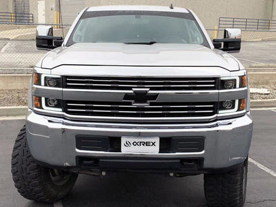 AlphaRex 15-19 Chevrolet Silverado 2500HD/3500HD PRO-Series Halogen Projector Headlights Black