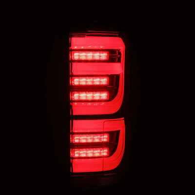 AlphaRex 15-20 Ford F150 LUXX-Series LED Tail Lights Black Red
