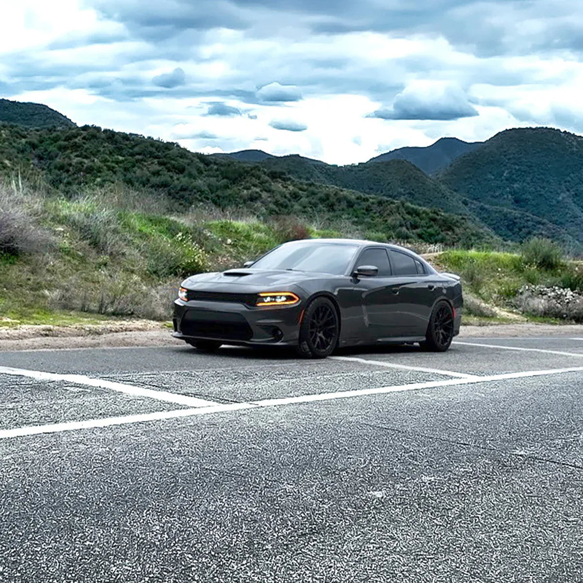 AlphaRex 15-23 Dodge Charger LUXX-Series LED Projector Headlights Black