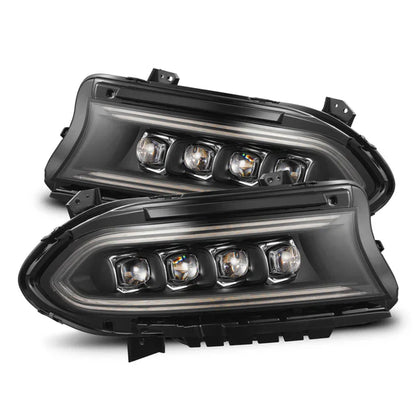 AlphaRex 15-23 Dodge Charger NOVA-Series LED Projector Headlights Black