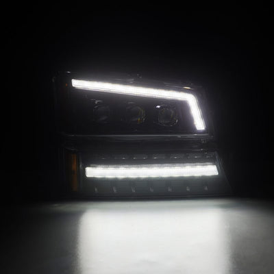 AlphaRex 03-06 Chevy Silverado 1500/2500HD/3500HD/Avalanche Alpha-Black NOVA LED Proj Headlights 880254 *Discontinued
