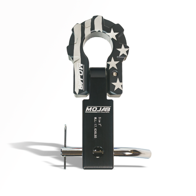 2'' Aluminum Hitch Receiver with Aluminum D-Shackle 9T-Ceramic coated (Lifetime Warranty)