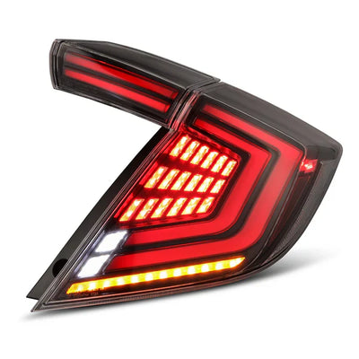 AlphaRex 16-21 Honda Civic Hatchback NOVA-Series Prismatic LED Tail Lights Black Smoke