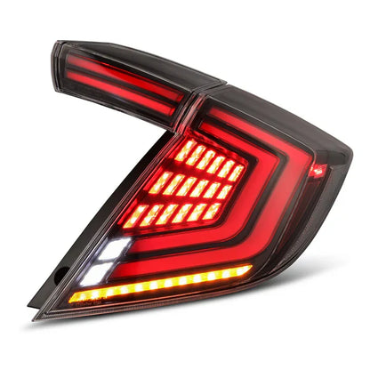 AlphaRex 16-21 Honda Civic Hatchback NOVA-Series Prismatic LED Tail Lights Clear Smoke