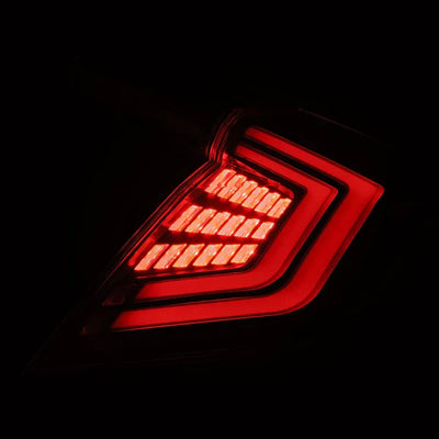 AlphaRex 16-21 Honda Civic Hatchback NOVA-Series Prismatic LED Tail Lights Black Smoke