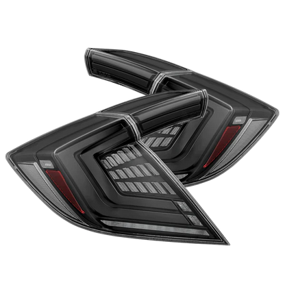 AlphaRex 16-21 Honda Civic Hatchback NOVA-Series Prismatic LED Tail Lights Alpha-Black