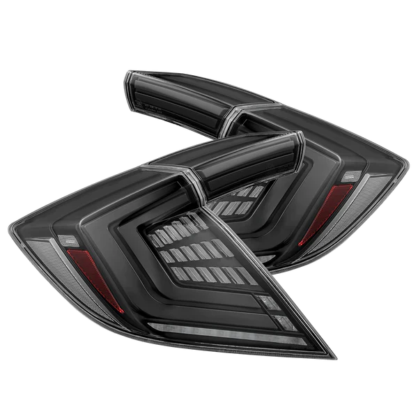 AlphaRex 16-21 Honda Civic Hatchback NOVA-Series Prismatic LED Tail Lights Alpha-Black