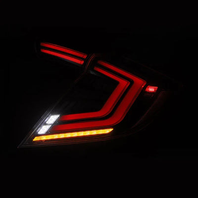 AlphaRex 16-21 Honda Civic Hatchback NOVA-Series Prismatic LED Tail Lights Black Smoke