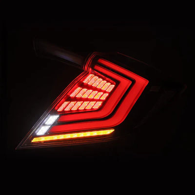 AlphaRex 16-21 Honda Civic Hatchback NOVA-Series Prismatic LED Tail Lights Black Smoke