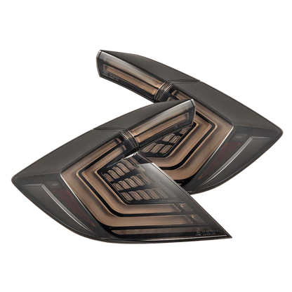 AlphaRex 16-21 Honda Civic Hatchback NOVA-Series Prismatic LED Tail Lights Black Smoke