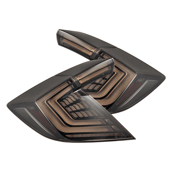 AlphaRex 16-21 Honda Civic Hatchback NOVA-Series Prismatic LED Tail Lights Black Smoke