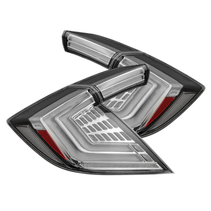 AlphaRex 16-21 Honda Civic Hatchback NOVA-Series Prismatic LED Tail Lights Clear Smoke