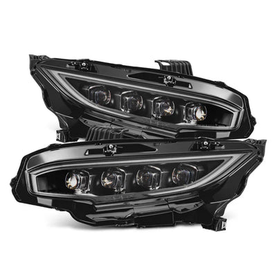 AlphaRex 16-21 Honda Civic NOVA-Series LED Projector Headlights Black