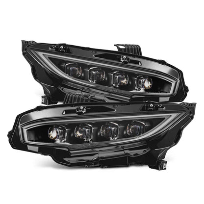 AlphaRex 16-21 Honda Civic NOVA-Series LED Projector Headlights Black