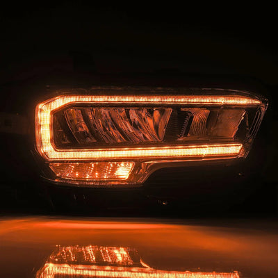 AlphaRex 16-23 Toyota Tacoma LUXX-Series LED Crystal Headlights Alpha-Black