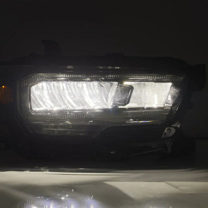 AlphaRex 16-23 Toyota Tacoma LUXX-Series LED Crystal Headlights Alpha-Black