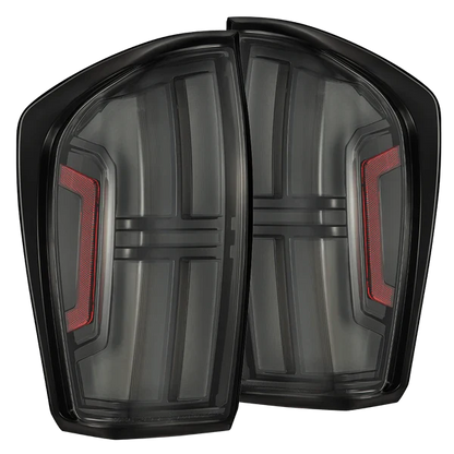 AlphaRex 16-23 Toyota Tacoma NOVA-Series Prismatic LED Tail Lights Black