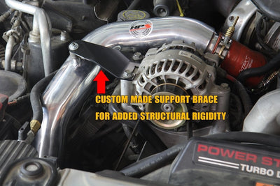 HPS Hot & Cold Side Charge Pipe with Intercooler Boots Kit, 03-07 Ford F550 Superduty Powerstroke 6.0L Diesel Turbo, Polish