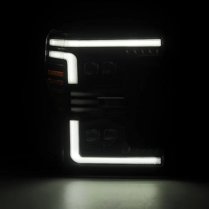 AlphaRex 17-19 Ford Super Duty MKII NOVA-Series LED Projector Headlights Alpha-Black