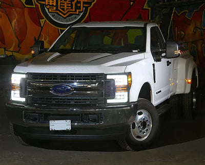 AlphaRex 17-19 Ford Super Duty NOVA-Series LED Projector Headlights Black