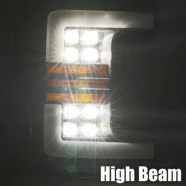 AlphaRex 17-19 Ford Super Duty NOVA-Series LED Projector Headlights Jet Black