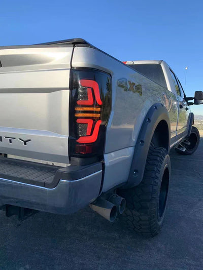 AlphaRex 17-19 Ford Super Duty PRO-Series LED Tail Lights Red Smoke