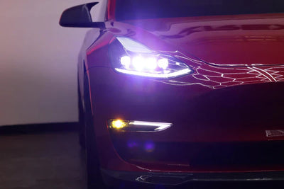 AlphaRex 17-23 Tesla Model 3/20-24 Model Y Double Tap Dual Color LED Projector Fog Lights