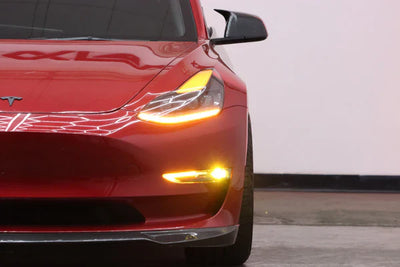 AlphaRex 17-23 Tesla Model 3/20-24 Model Y Double Tap Dual Color LED Projector Fog Lights