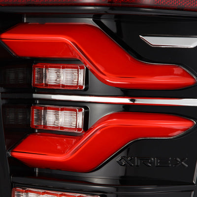 AlphaRex 16-23 Toyota Tacoma LUXX-Series LED Tail Lights Black-Red