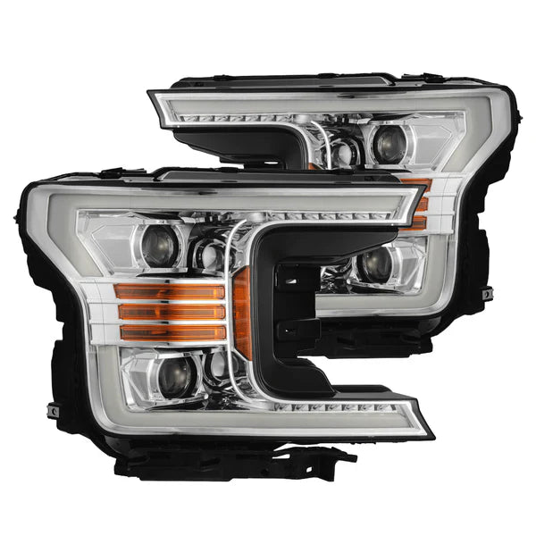 AlphaRex 18-20 Ford F150 LUXX-Series LED Projector Headlights Chrome