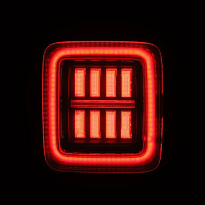 AlphaRex 18-25 Jeep Wrangler JL NOVA-Series Prismatic LED Tail Lights Black-Red