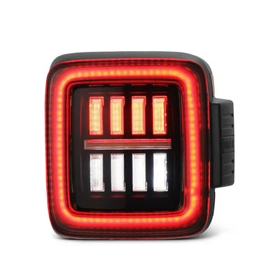 AlphaRex 18-25 Jeep Wrangler JL NOVA-Series Prismatic LED Tail Lights Black-Red