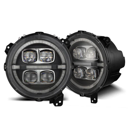 AlphaRex 18-25 Jeep Wrangler JL/Gladiator JT NOVA-Series LED Projector Headlights Black