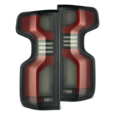 AlphaRex 19-25 Chevrolet Silverado 1500 / 20-25 Silverado 2500HD/3500HD LUXX-Series LED Tail Lights Black Red